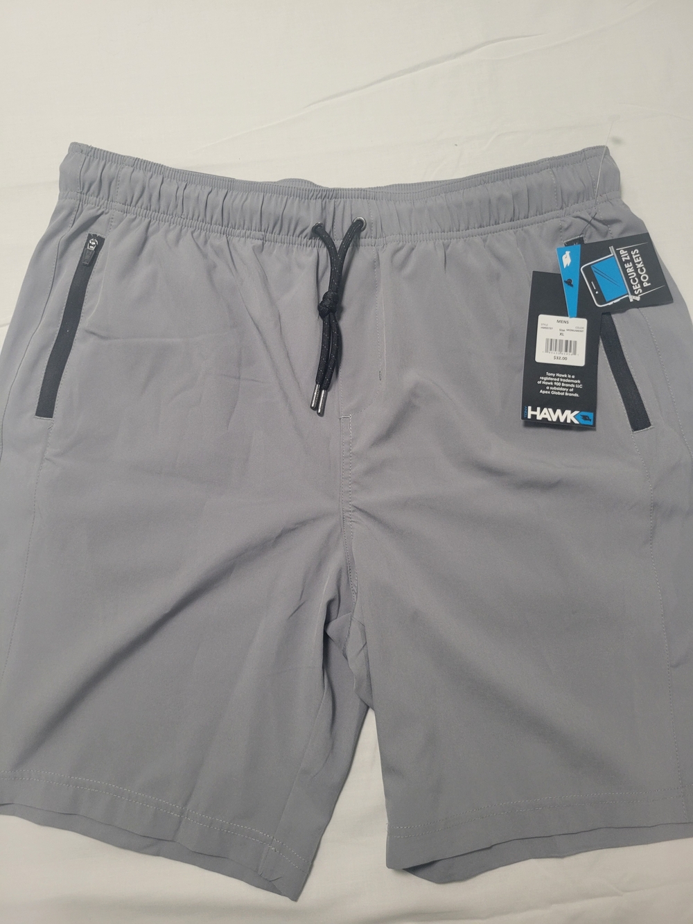 Tony Hawk Men’s Gray Active Drawstring Shorts